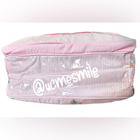 Precious Moments Vintage 6-in-1 Pink Medium Baby Diaper Bag w/ Teething Toy Ring - Picture 14 of 16